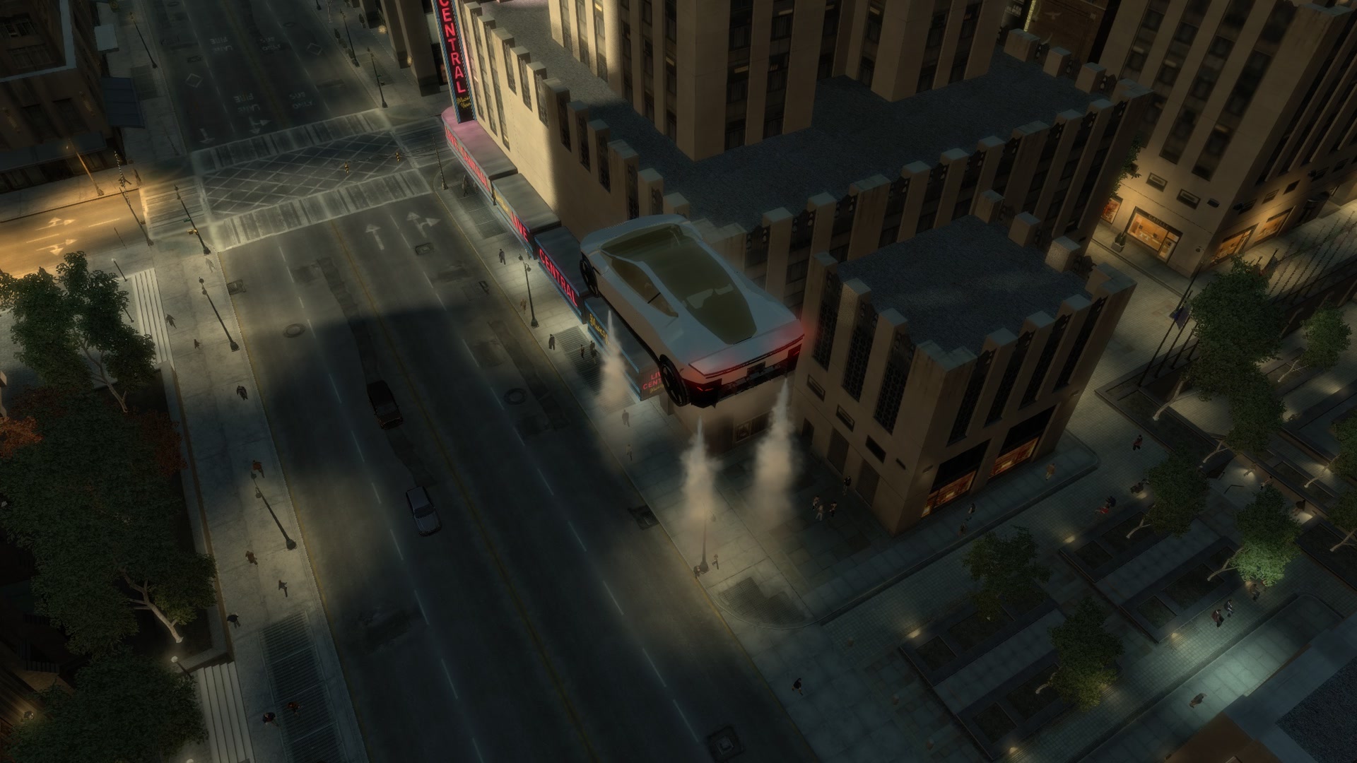 Over the avenue