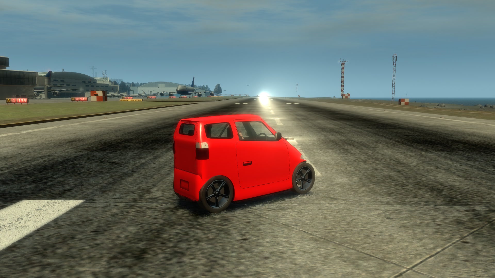 Driving down the taxiway